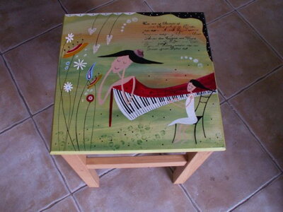 Lúčna čarodiva - maľovaná stolička 