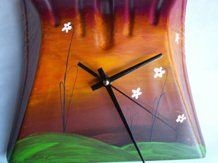 Maľované hodiny - lopatka, recyklacia.