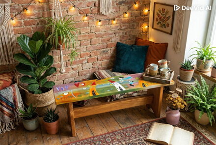 Veselá maľovaná lavička