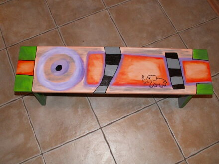 Pamodaj šťastia, lavička - maľovaná lavička