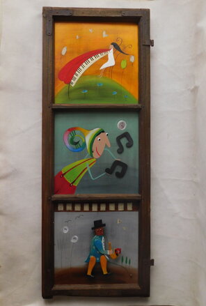 Hudobný triptych v starom okennom ráme